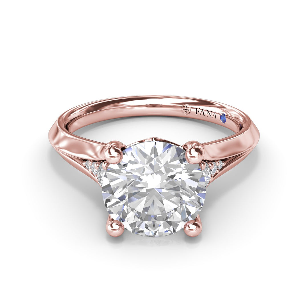 Split Shank Round Diamond Engagement Ring