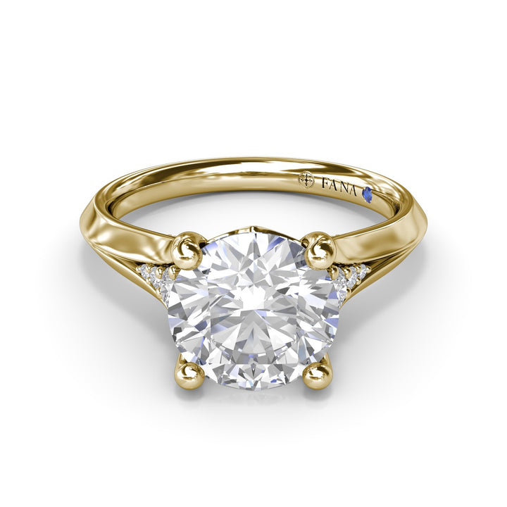 Split Shank Round Diamond Engagement Ring