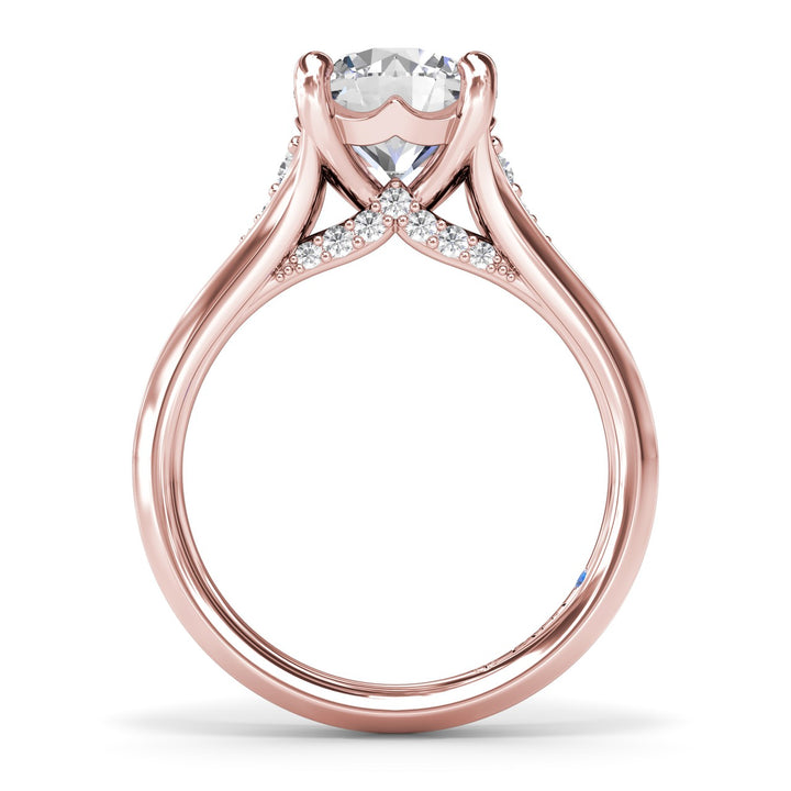 Split Shank Round Diamond Engagement Ring