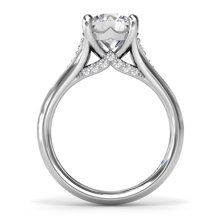 Split Shank Round Diamond Engagement Ring
