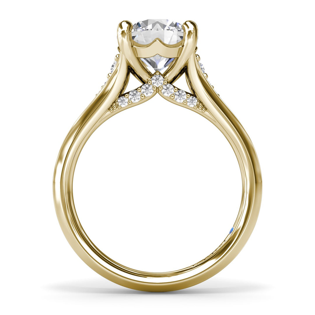 Split Shank Round Diamond Engagement Ring