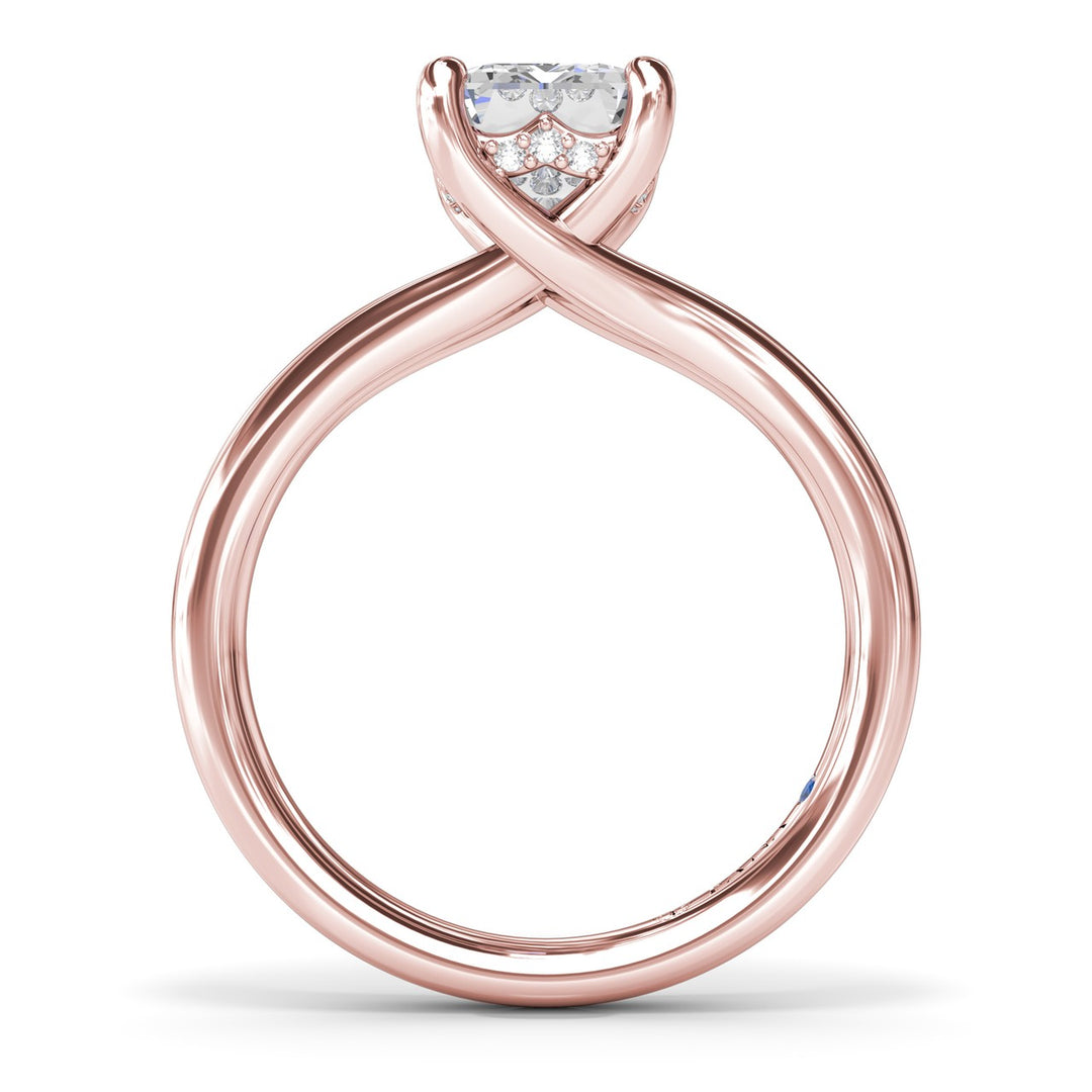 Emerald Cut Elegant Split Shank Engagement Ring
