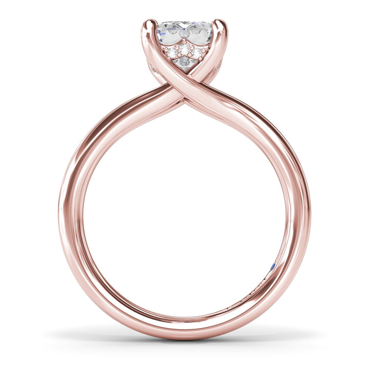 Emerald Cut Elegant Split Shank Engagement Ring