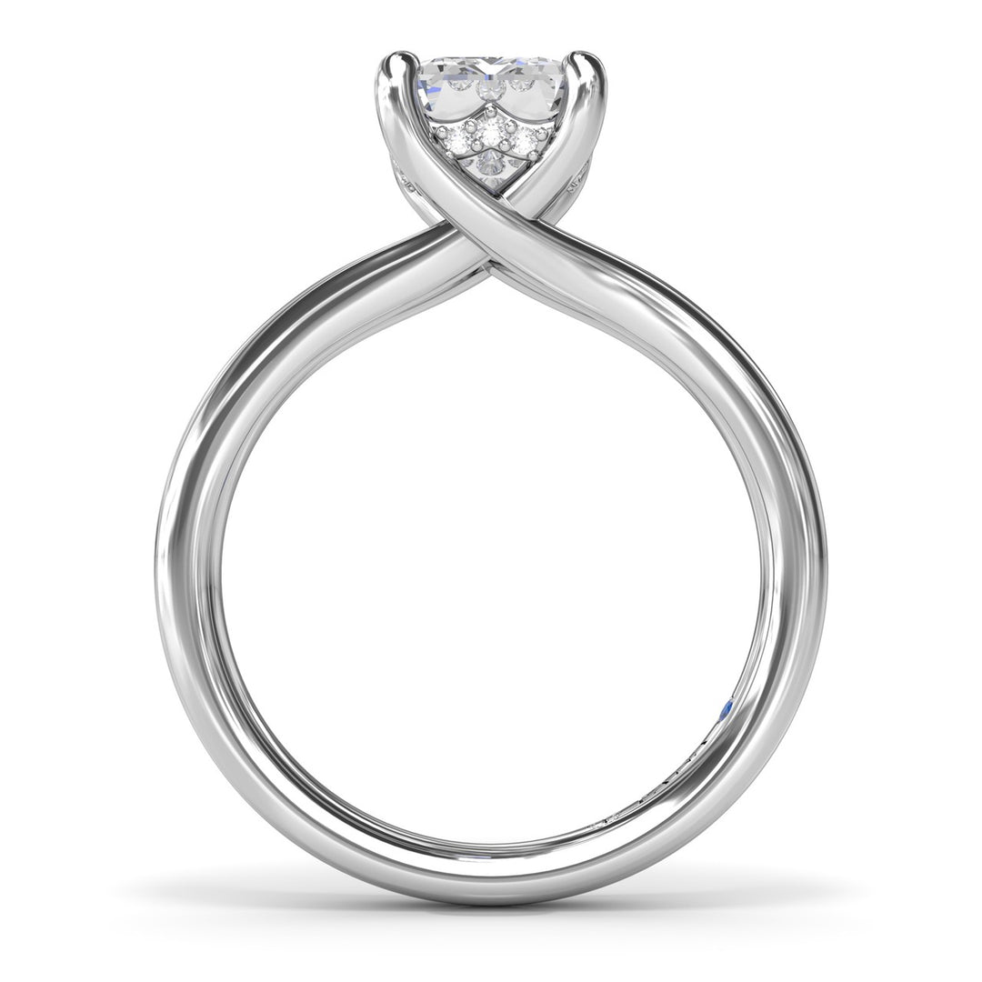 Emerald Cut Elegant Split Shank Engagement Ring