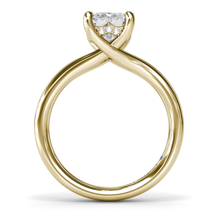 Emerald Cut Elegant Split Shank Engagement Ring
