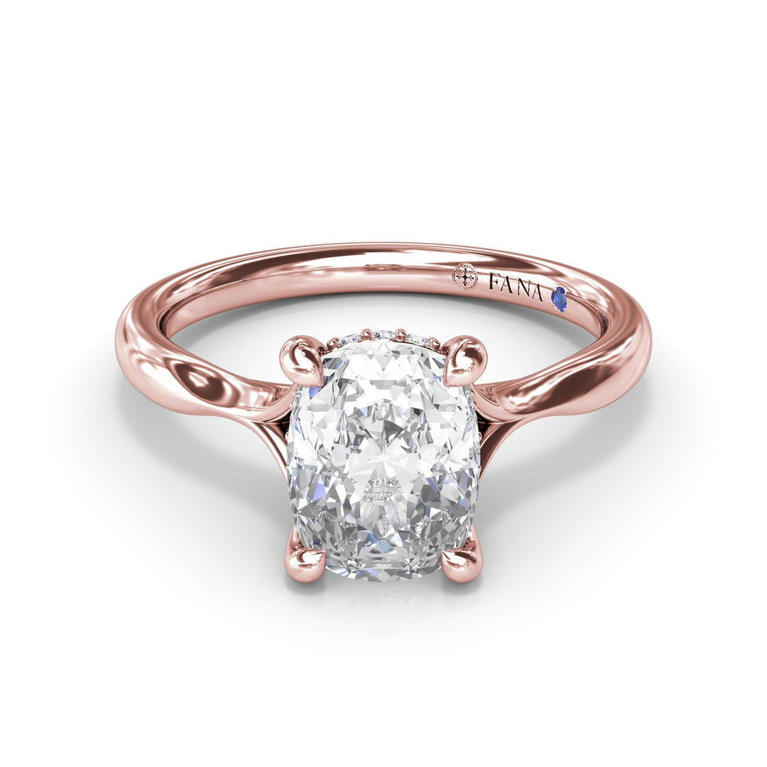 Cushion Cut Split Shank Engagement Ring