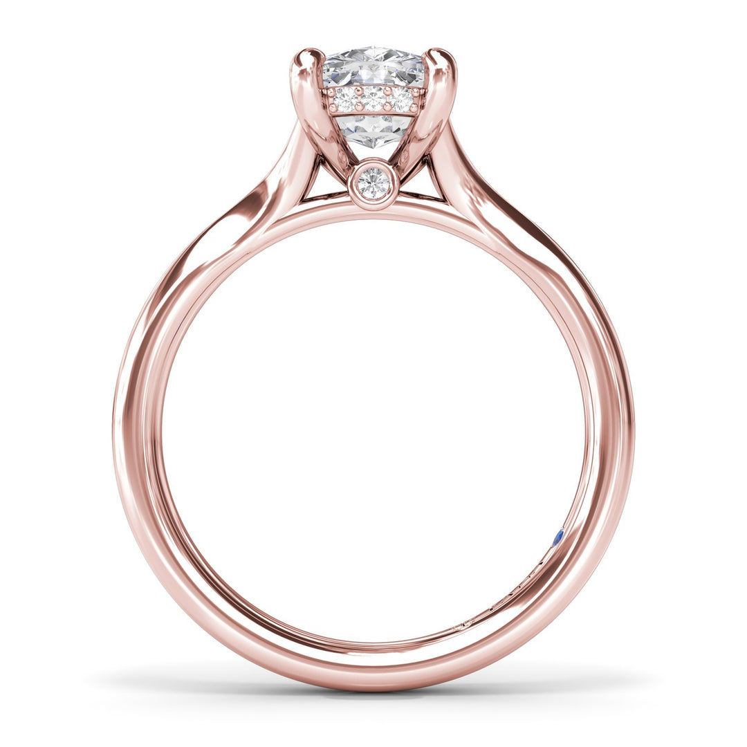 Cushion Cut Split Shank Engagement Ring