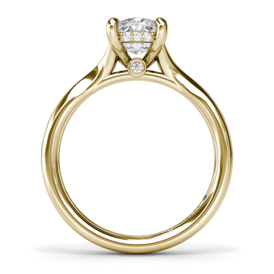 Cushion Cut Split Shank Engagement Ring