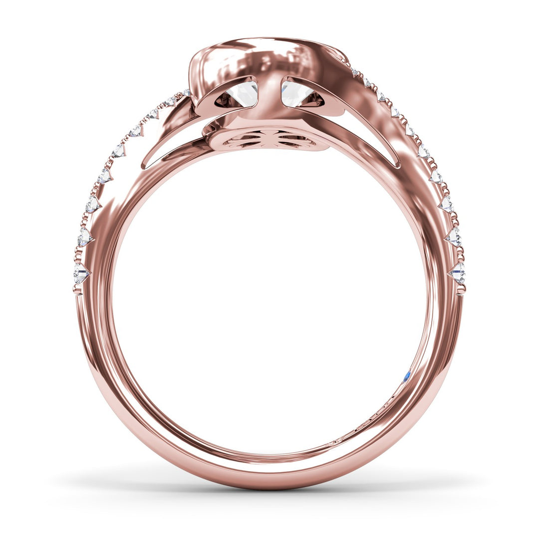 Bezel Set Oval Bypass Engagement Ring