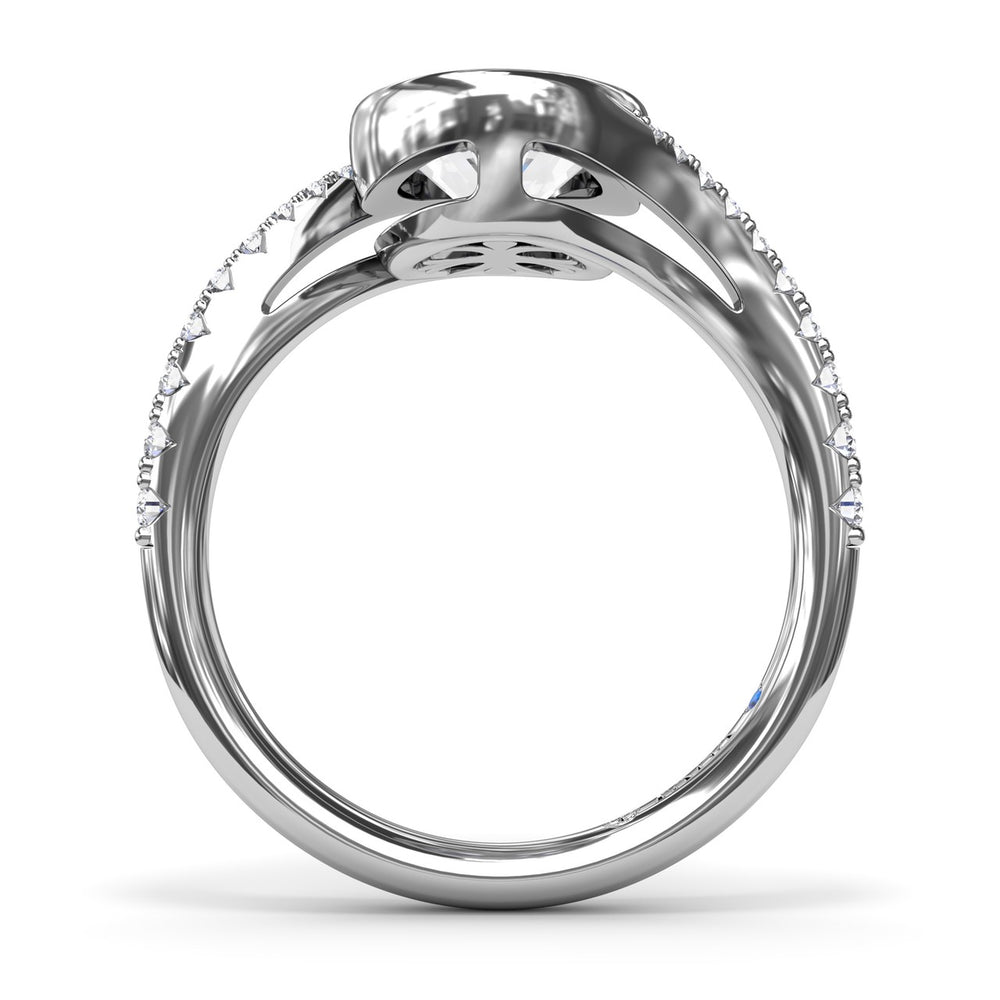 Bezel Set Oval Bypass Engagement Ring
