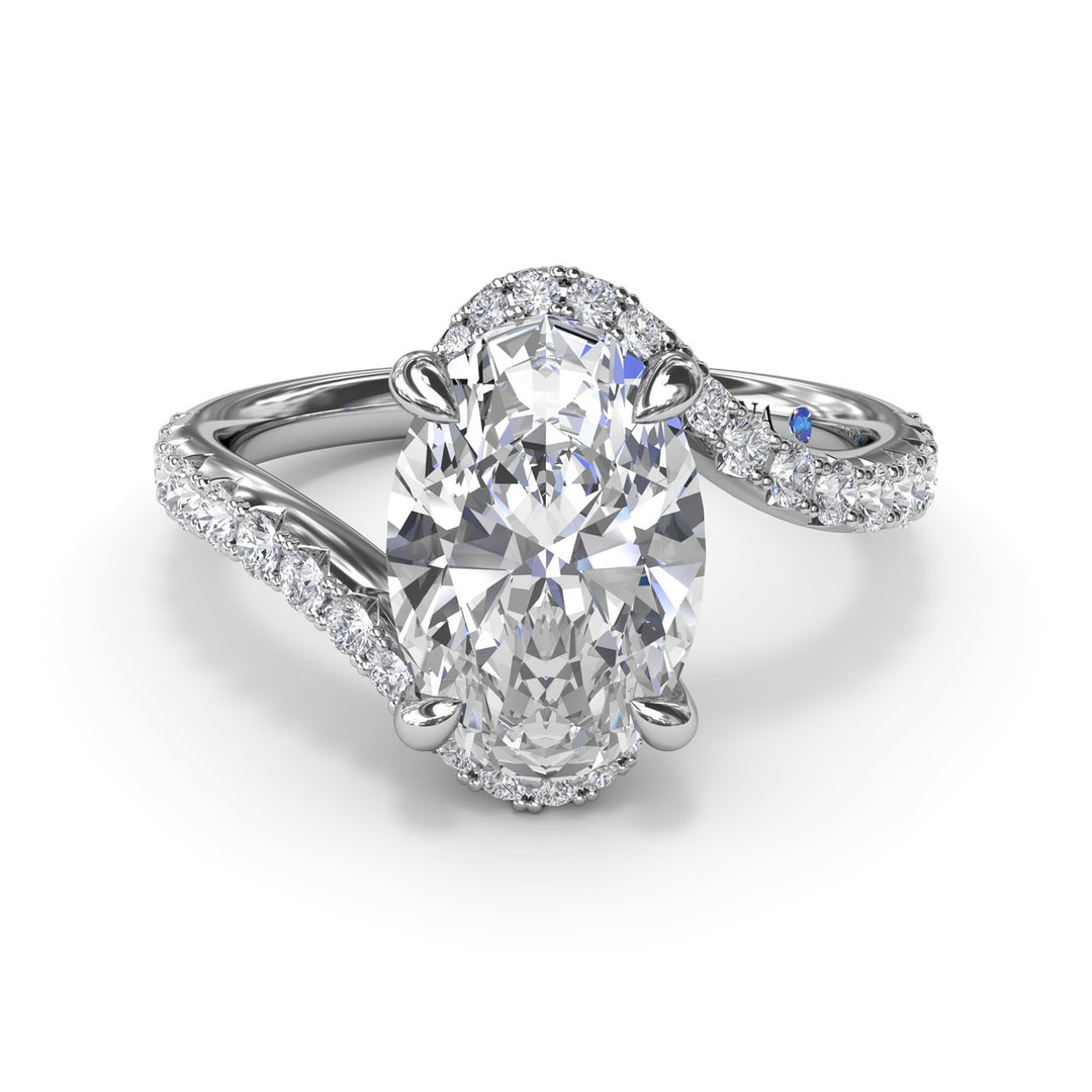 Bypass Oval Diamond Engagement Ring