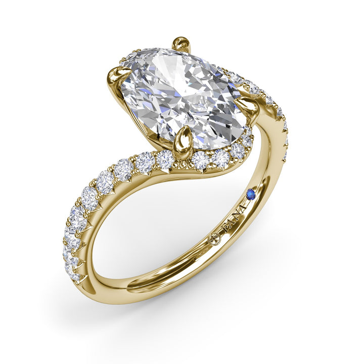 Bypass Oval Diamond Engagement Ring