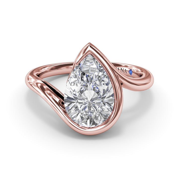 Bypass Pear Diamond Engagement Ring