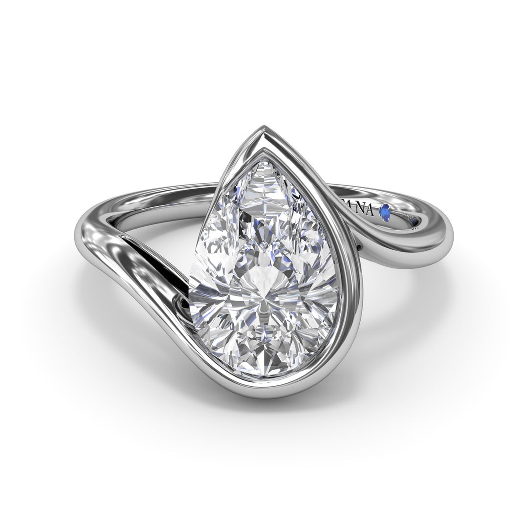 Bypass Pear Diamond Engagement Ring