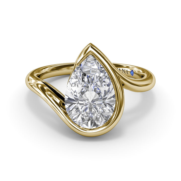 Bypass Pear Diamond Engagement Ring
