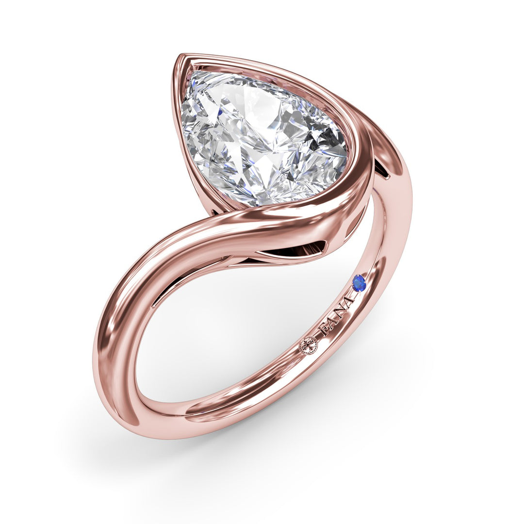Bypass Pear Diamond Engagement Ring