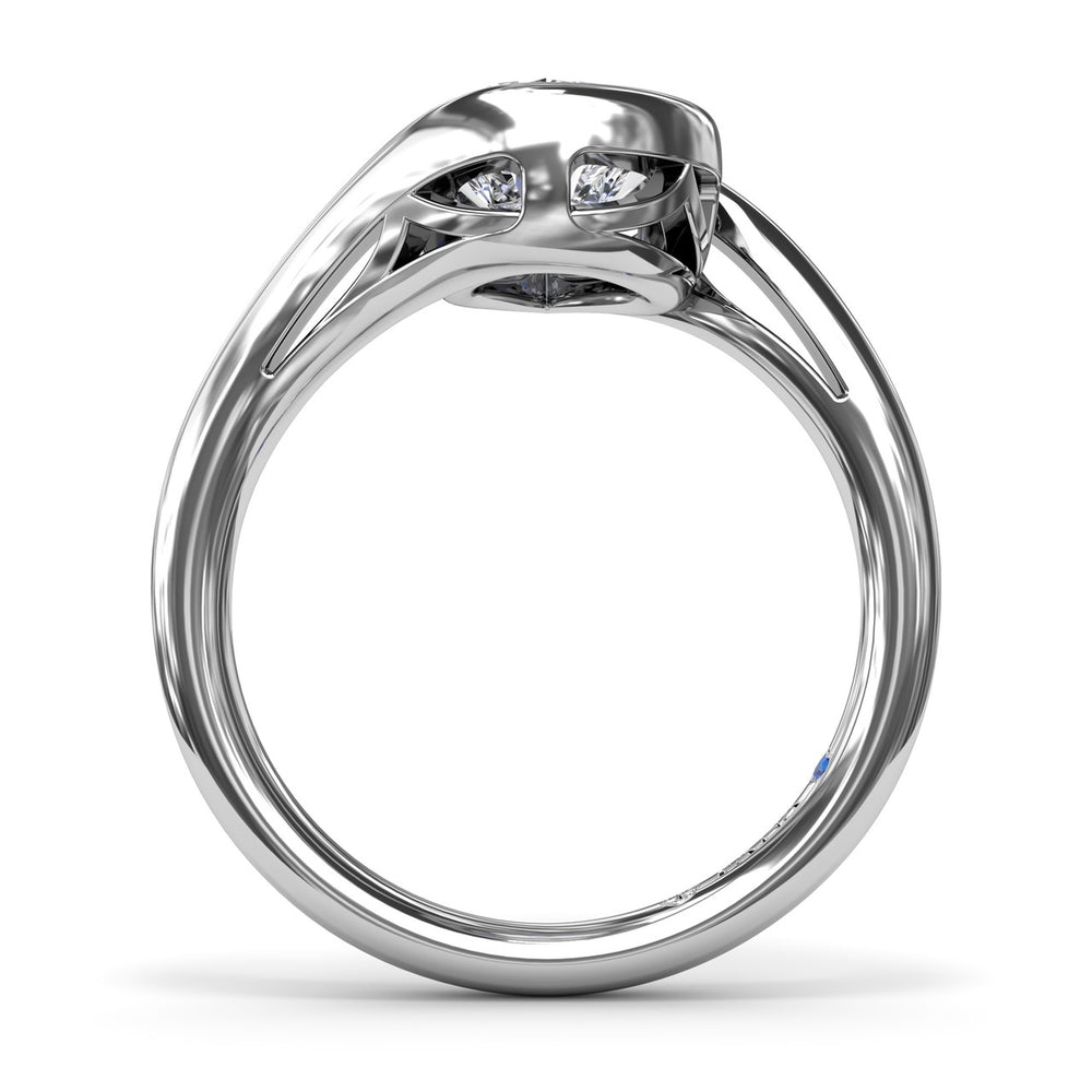 Bypass Pear Diamond Engagement Ring
