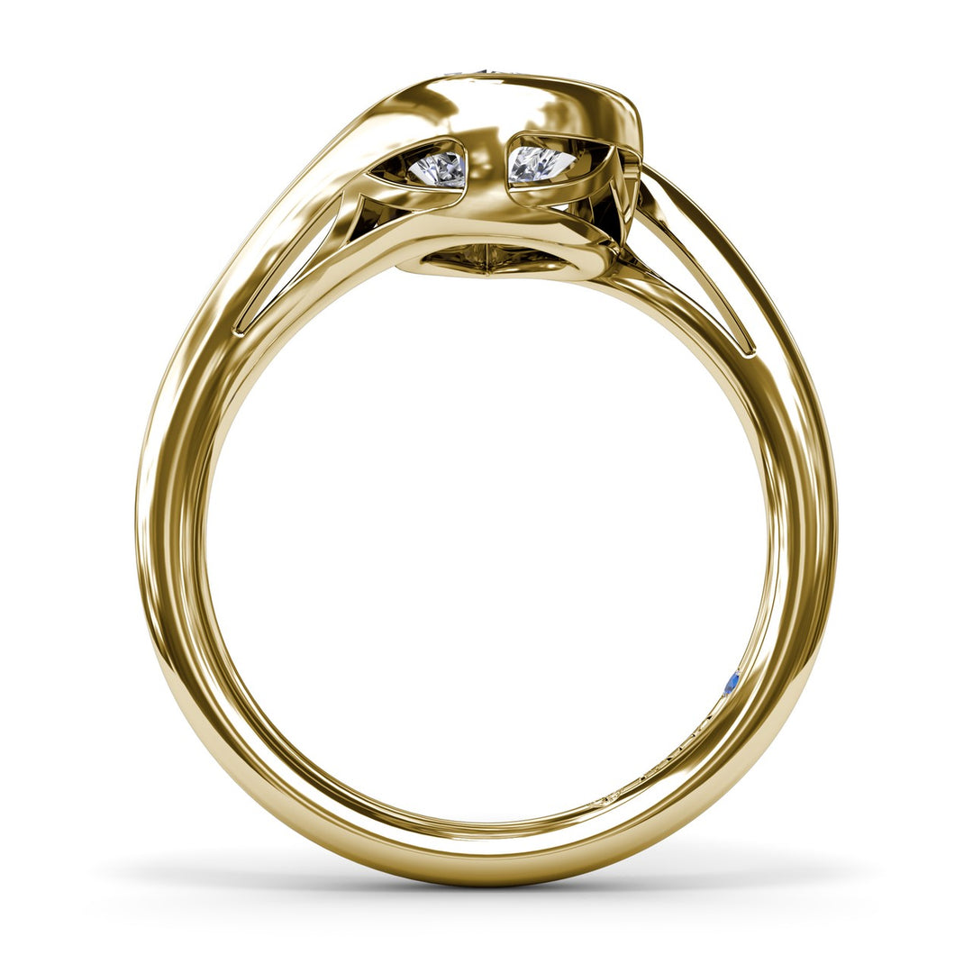 Bypass Pear Diamond Engagement Ring