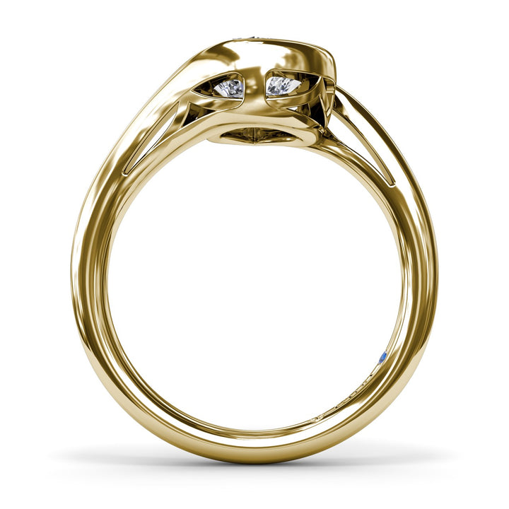 Bypass Pear Diamond Engagement Ring