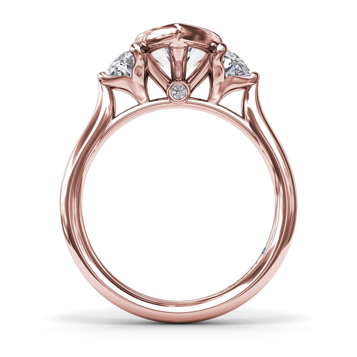 Marquise & Half Moon Diamond Engagement Ring