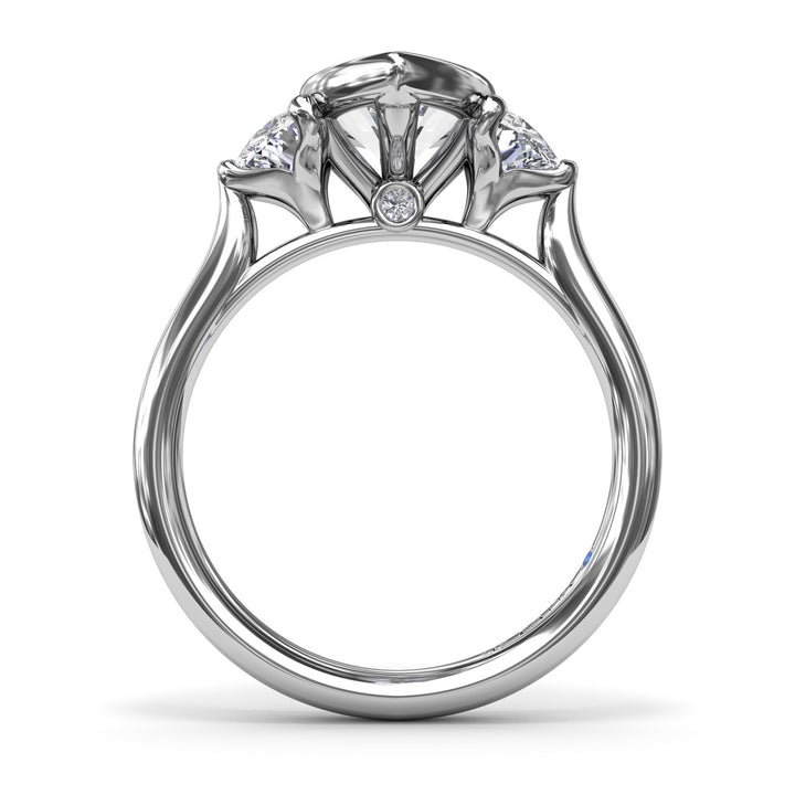 Marquise & Half Moon Diamond Engagement Ring