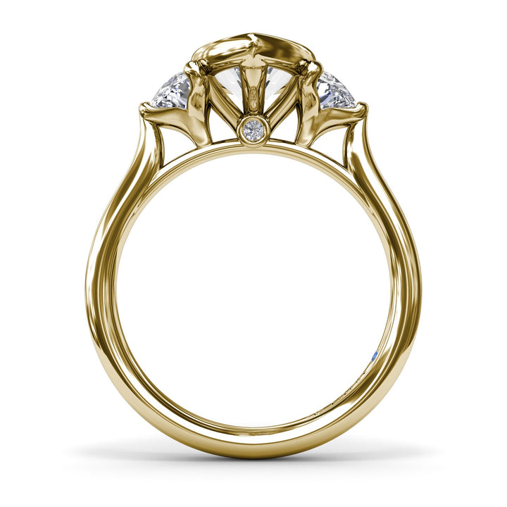 Marquise & Half Moon Diamond Engagement Ring