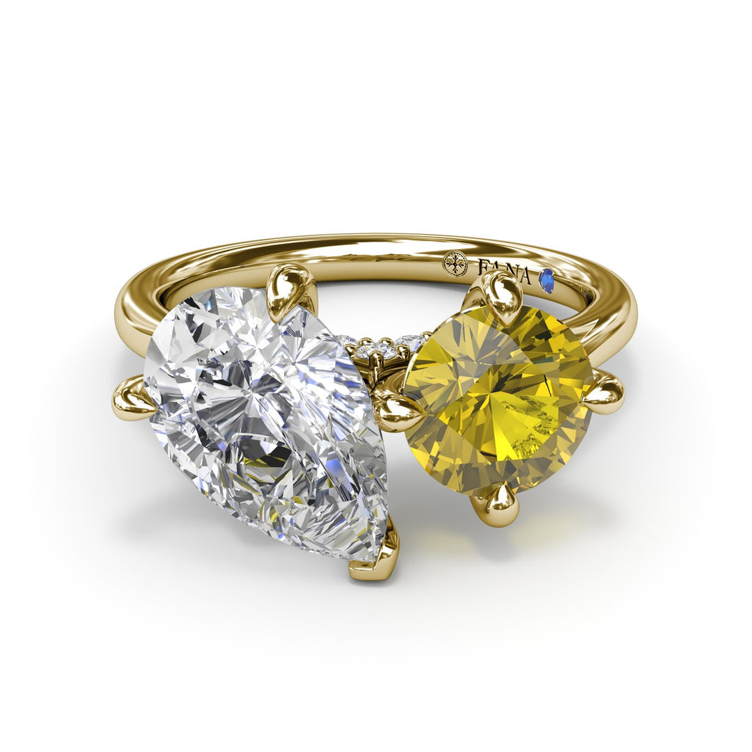 Toi et Moi Yellow Diamond Engagement Ring