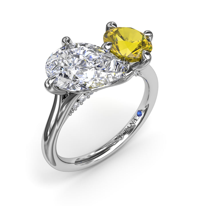 Toi et Moi Yellow Diamond Engagement Ring