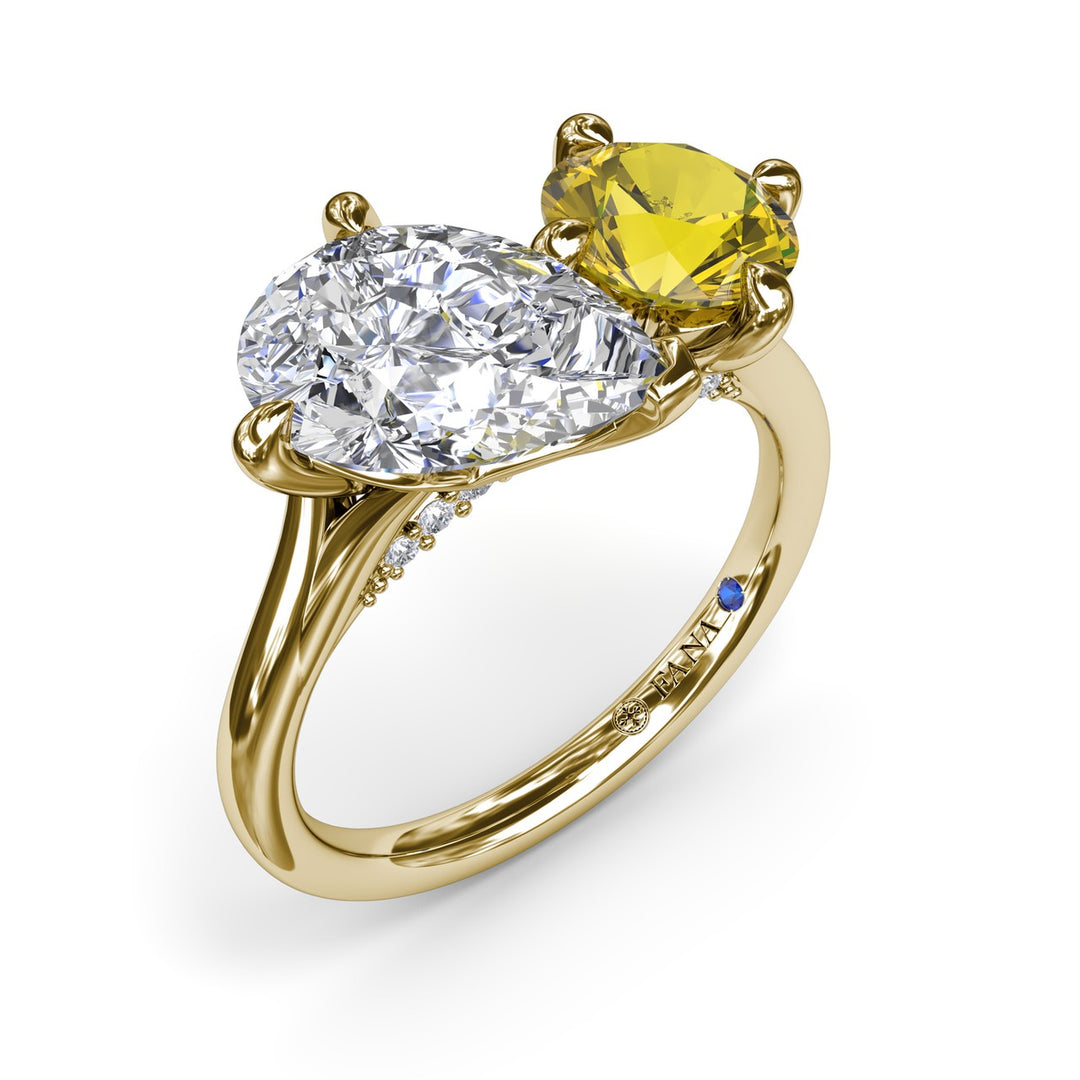 Toi et Moi Yellow Diamond Engagement Ring