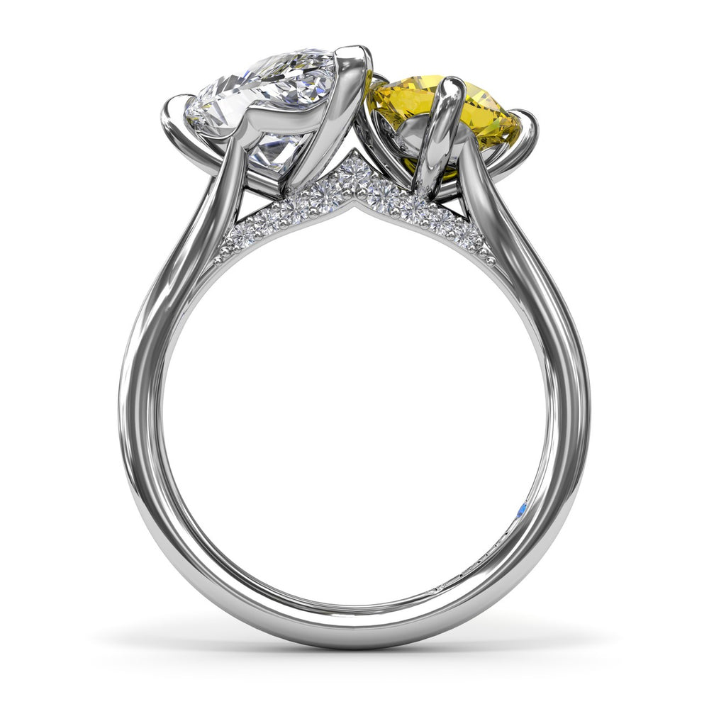 Toi et Moi Yellow Diamond Engagement Ring