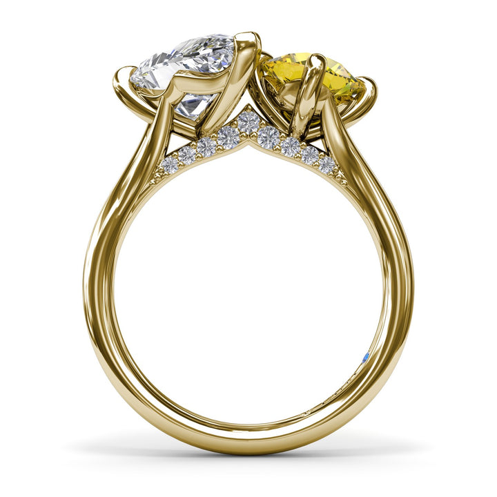 Toi et Moi Yellow Diamond Engagement Ring