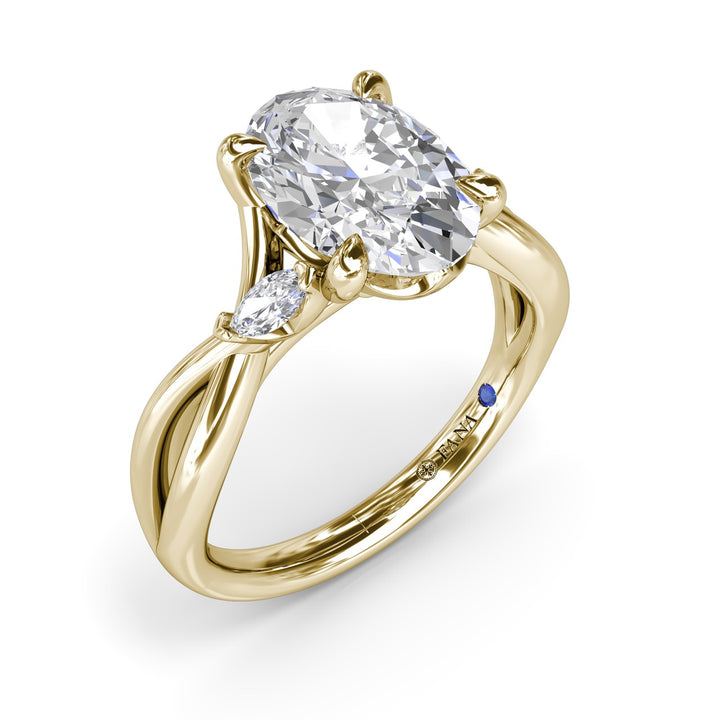 Criss Cross Oval Cut Engagement Ring