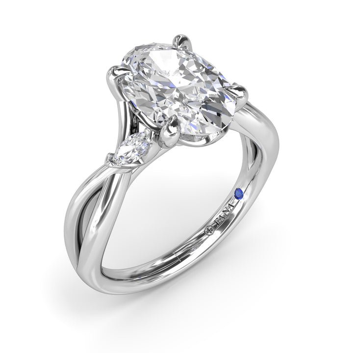 Criss Cross Oval Cut Engagement Ring