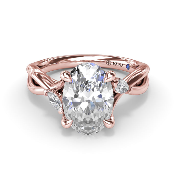 Criss Cross Oval Cut Engagement Ring
