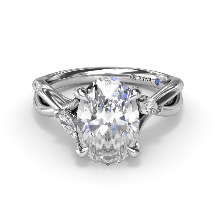 Criss Cross Oval Cut Engagement Ring