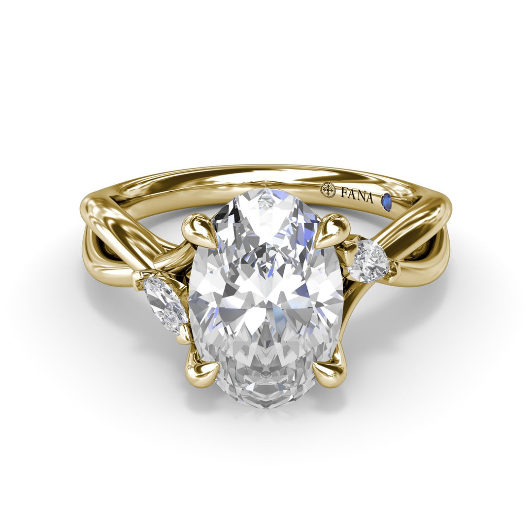 Criss Cross Oval Cut Engagement Ring
