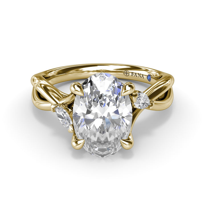 Criss Cross Oval Cut Engagement Ring