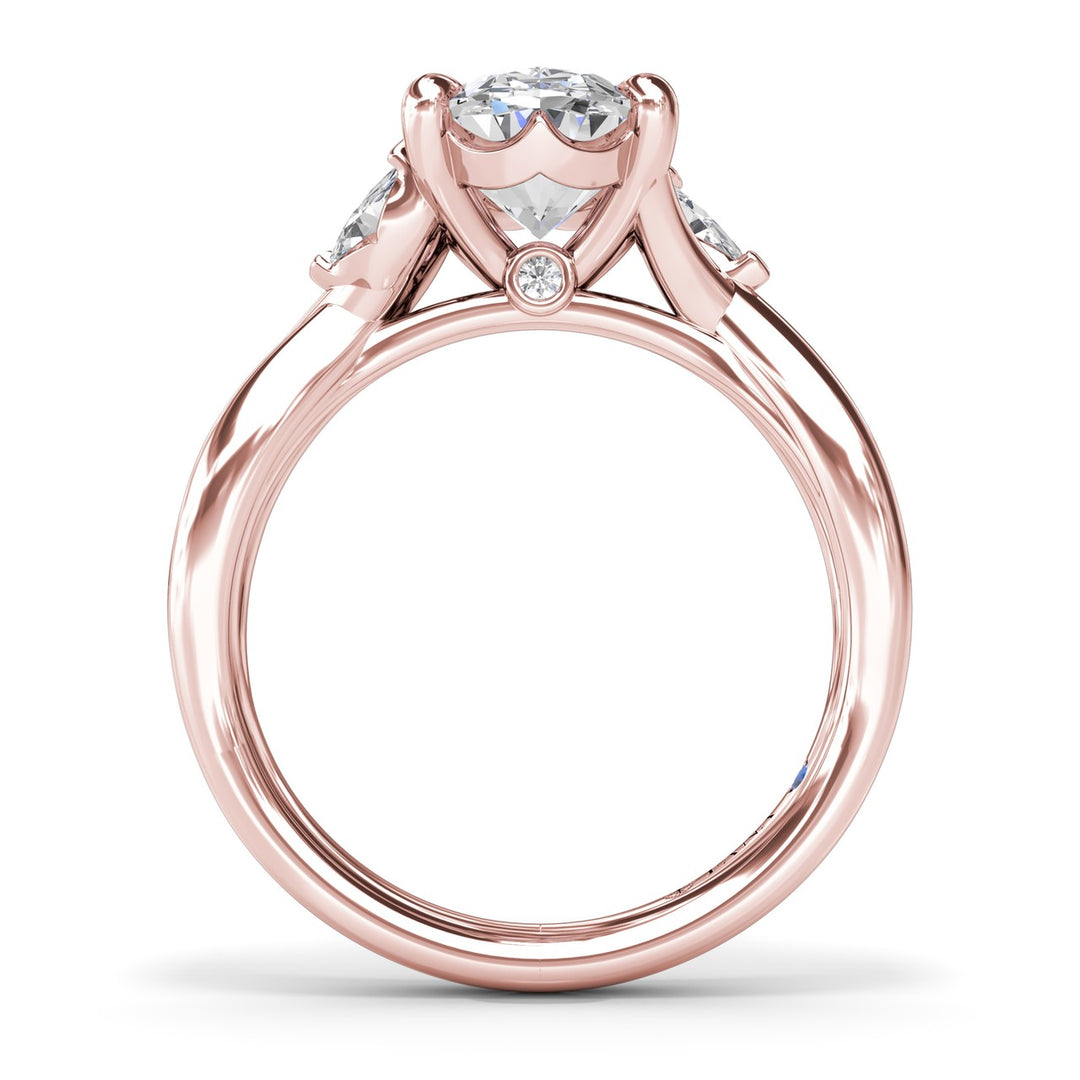 Criss Cross Oval Cut Engagement Ring