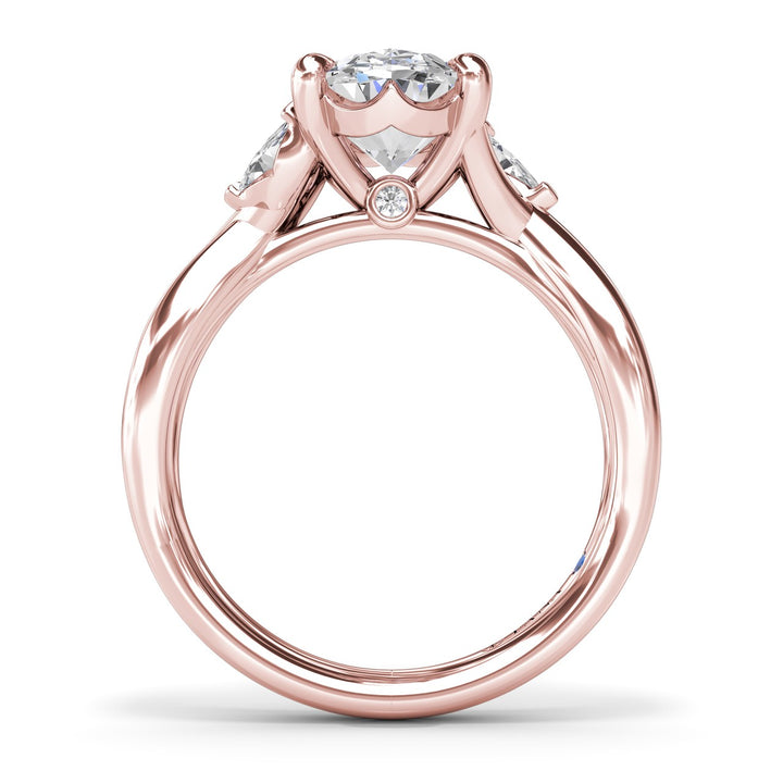 Criss Cross Oval Cut Engagement Ring