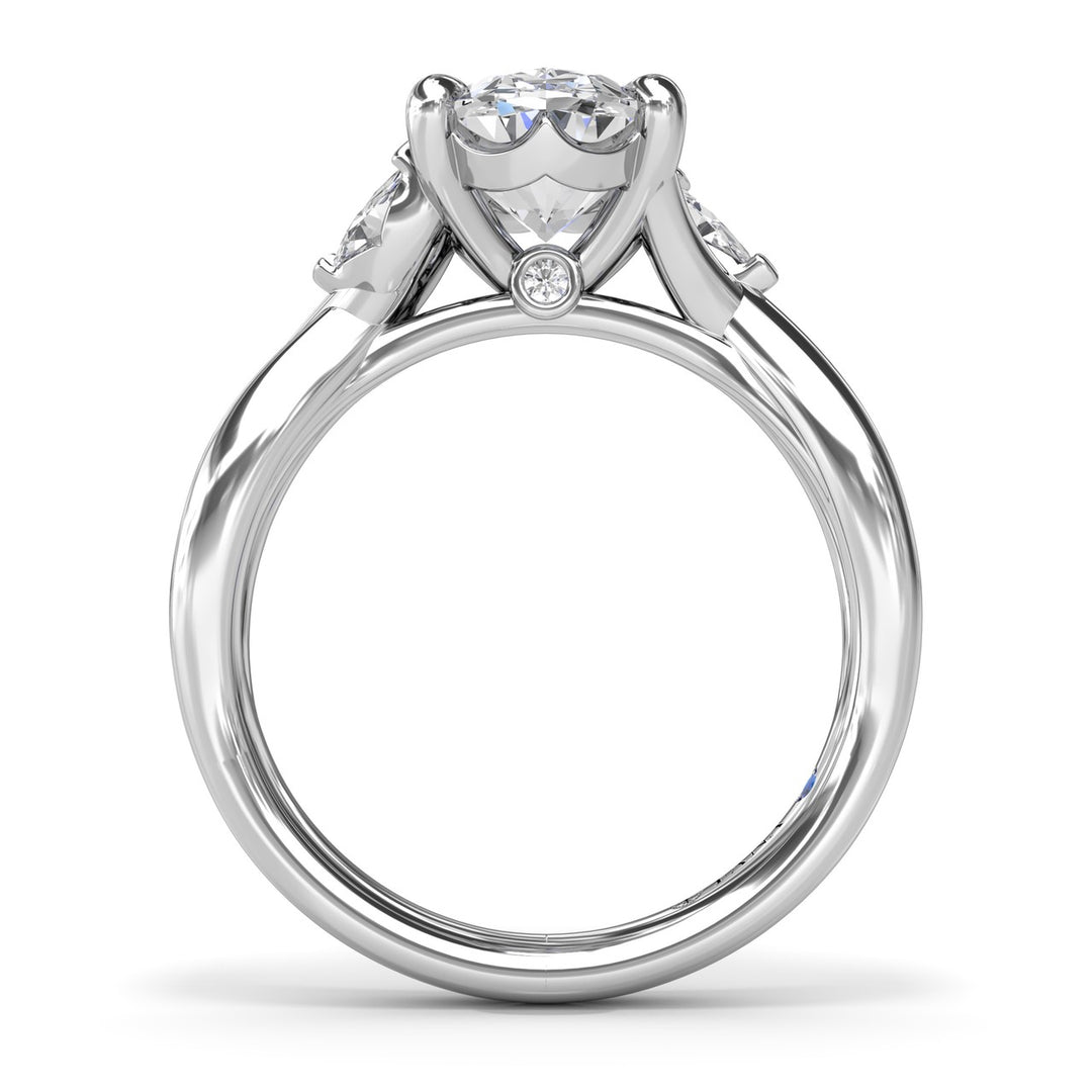 Criss Cross Oval Cut Engagement Ring