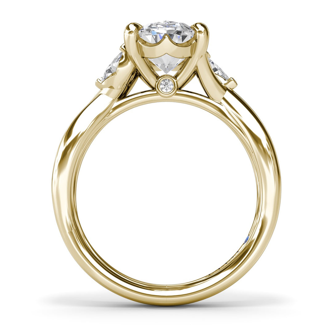 Criss Cross Oval Cut Engagement Ring