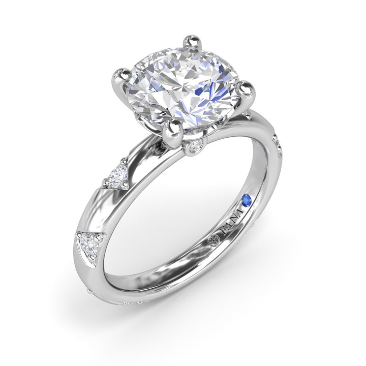 Abstract Round Diamond Engagement Ring