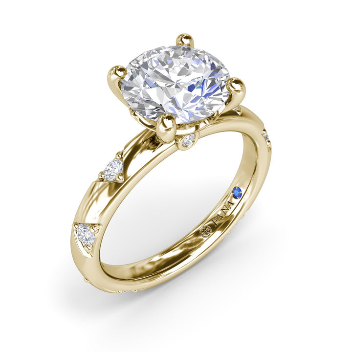 Abstract Round Diamond Engagement Ring