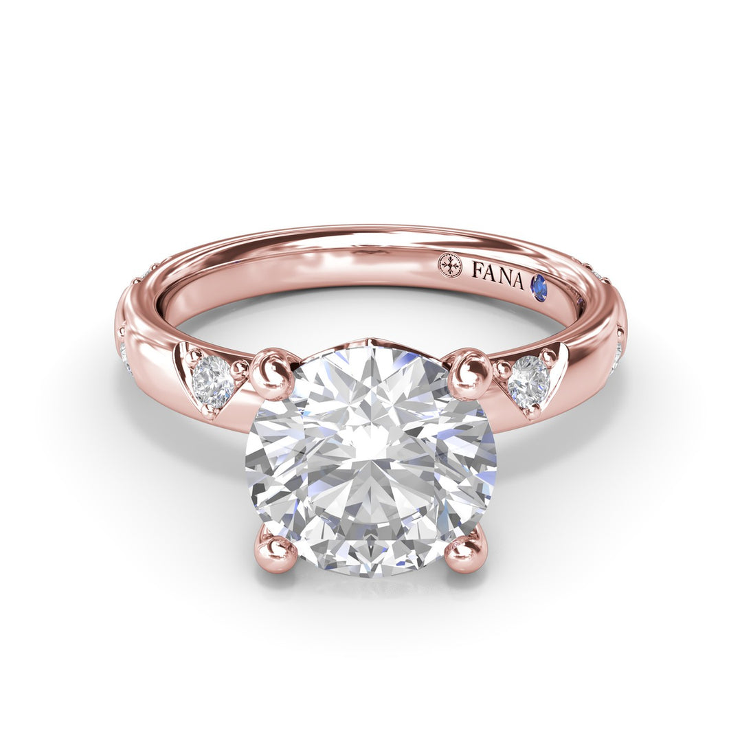 Abstract Round Diamond Engagement Ring