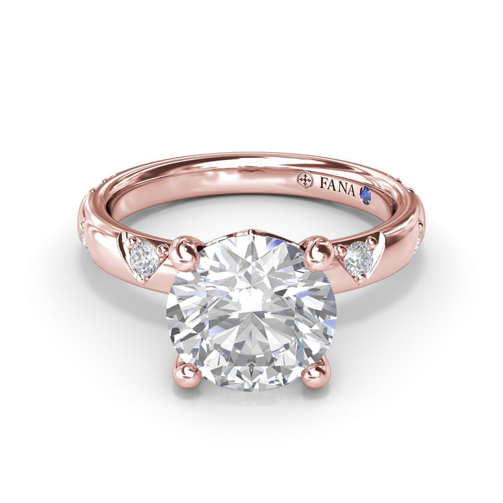 Abstract Round Diamond Engagement Ring
