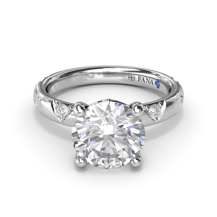 Abstract Round Diamond Engagement Ring