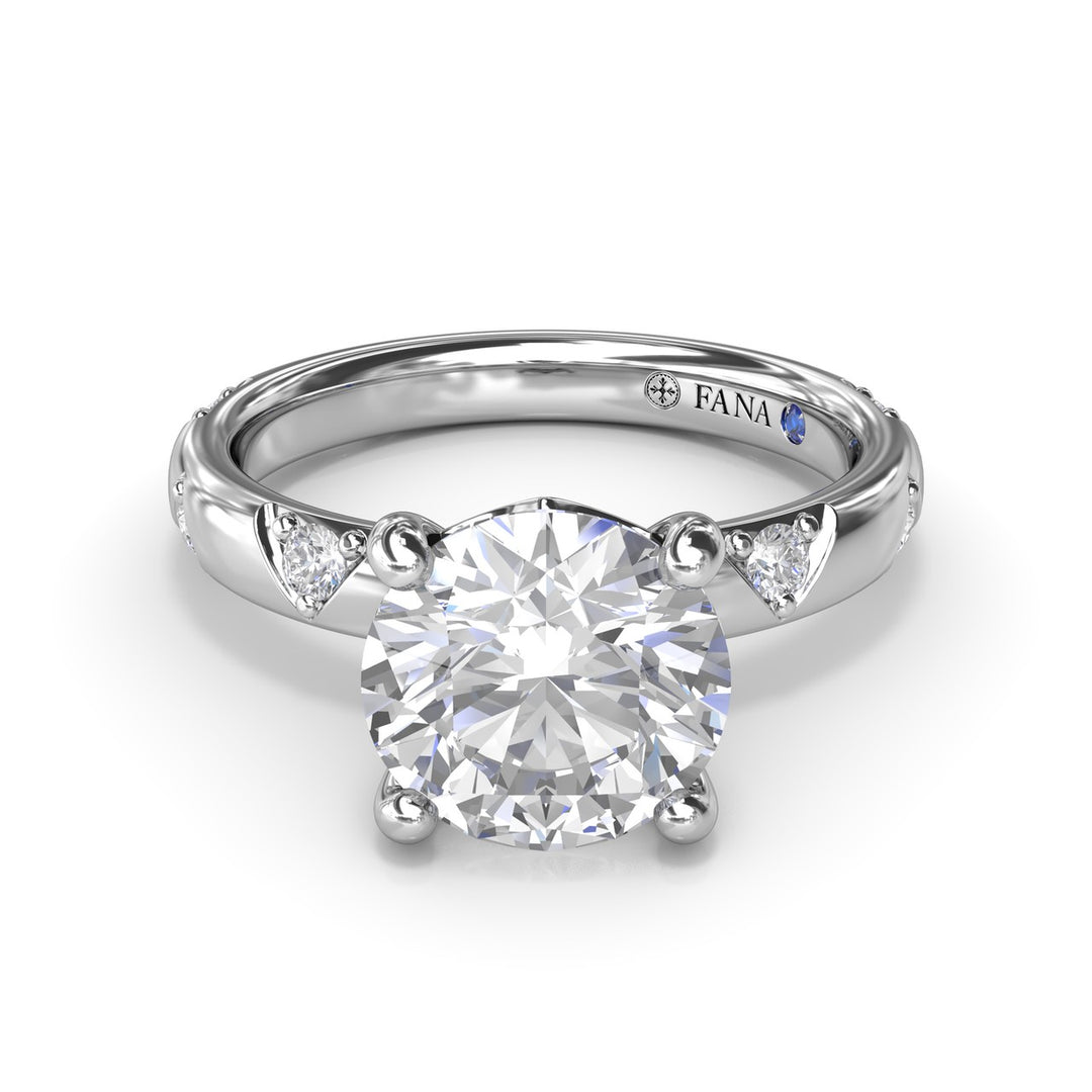 Abstract Round Diamond Engagement Ring