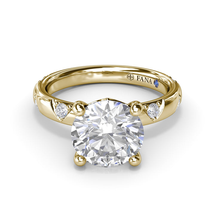 Abstract Round Diamond Engagement Ring