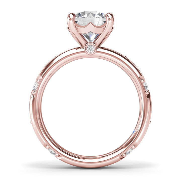 Abstract Round Diamond Engagement Ring