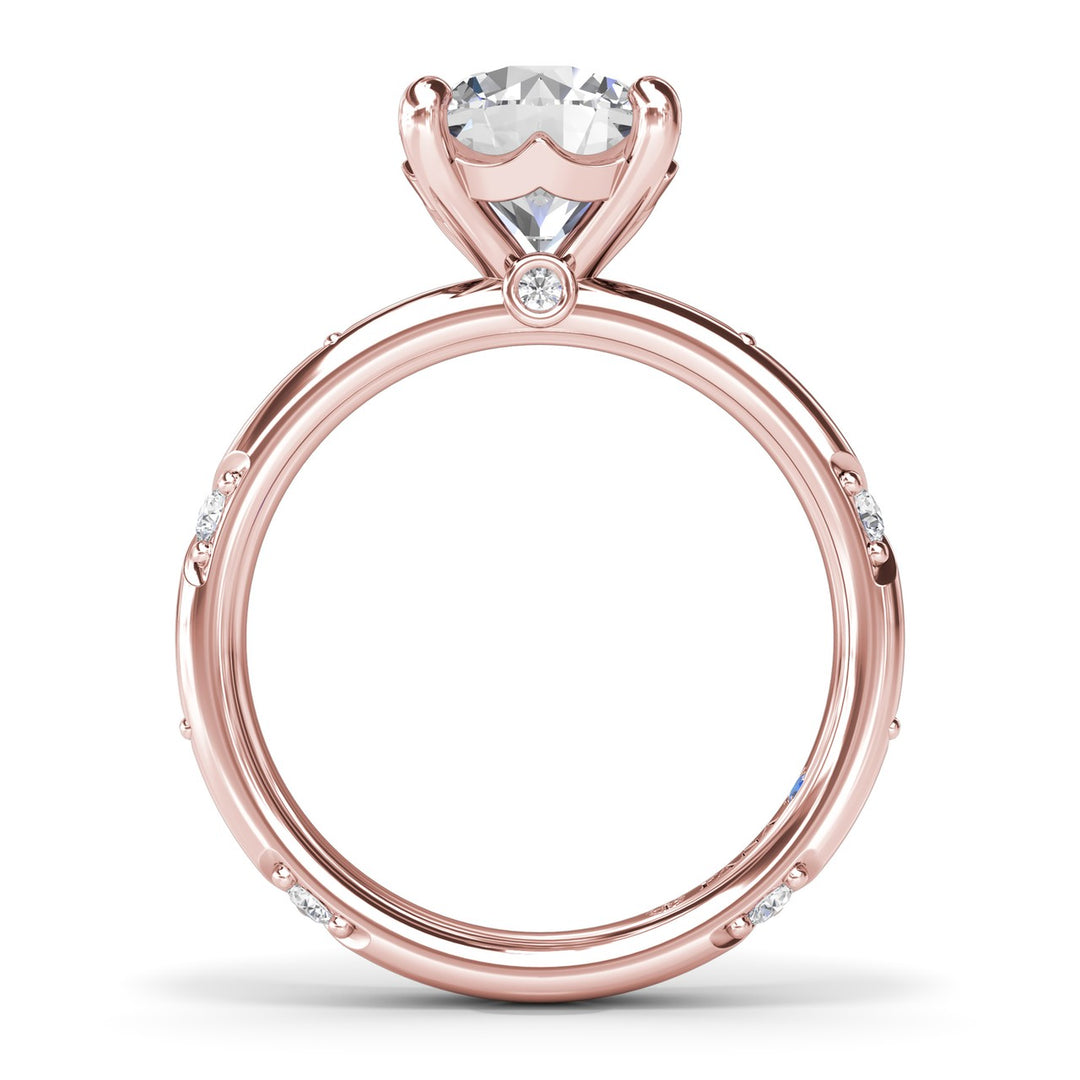 Abstract Round Diamond Engagement Ring